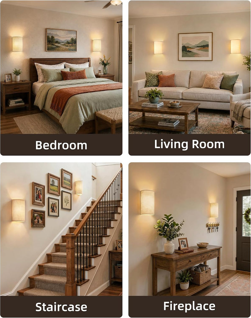 Battery Operated Wall Sconce, Rechargeable Wall Sconces Set of Two with Remote, 3 Color & 80 RGB Wireless Wall Mount