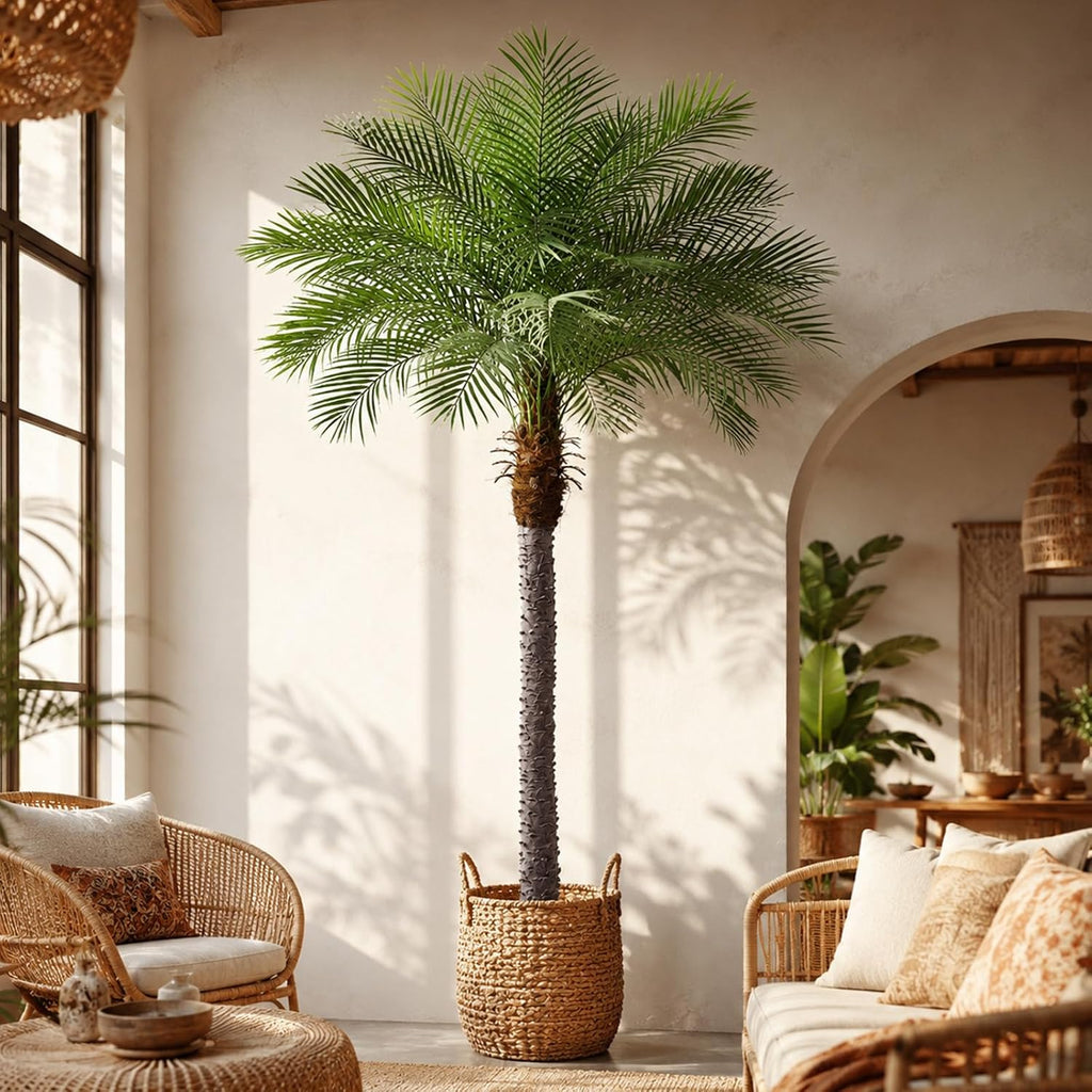 9ft Artificial Phoenix Palm Tree, Faux Coconut Silk Tropical Fake Palm Plant for Indoor Outdoor Home Office Patio