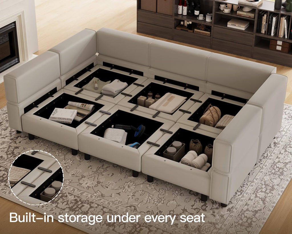 Modular Velvet Sectional Sofa with Chaise Lounge Sectional Sleeper Sofa with Storage Chaise Bed Couch Grey