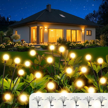 Vibrant Solar Garden Lights, Ultra Bright Solar Powered Firefly Lights Outdoor Waterproof, High Flexibility Starburst