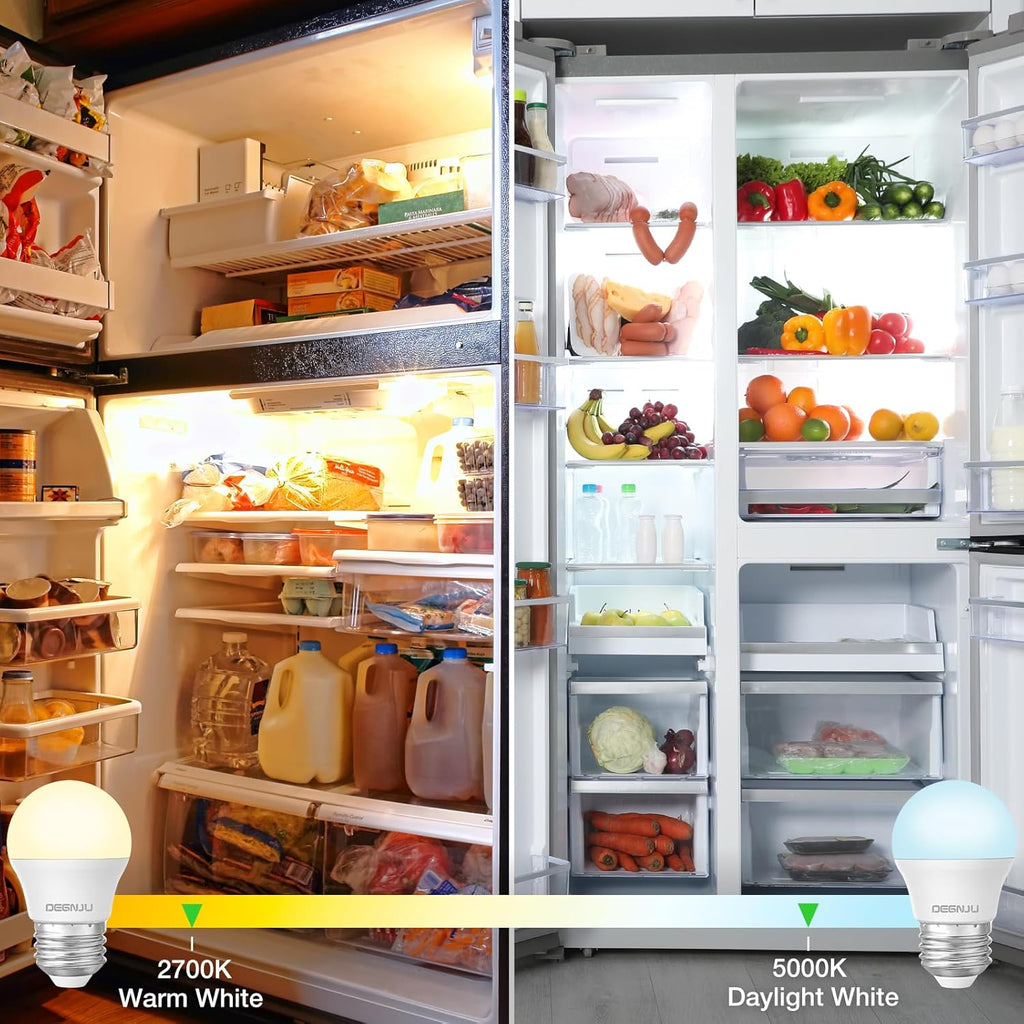 LED Refrigerator Light Bulb, 40 Watt Equivalent, 120V, Fridge Light Bulb 5000K Daylight White, A15 Appliance Bulb (2 Pack)