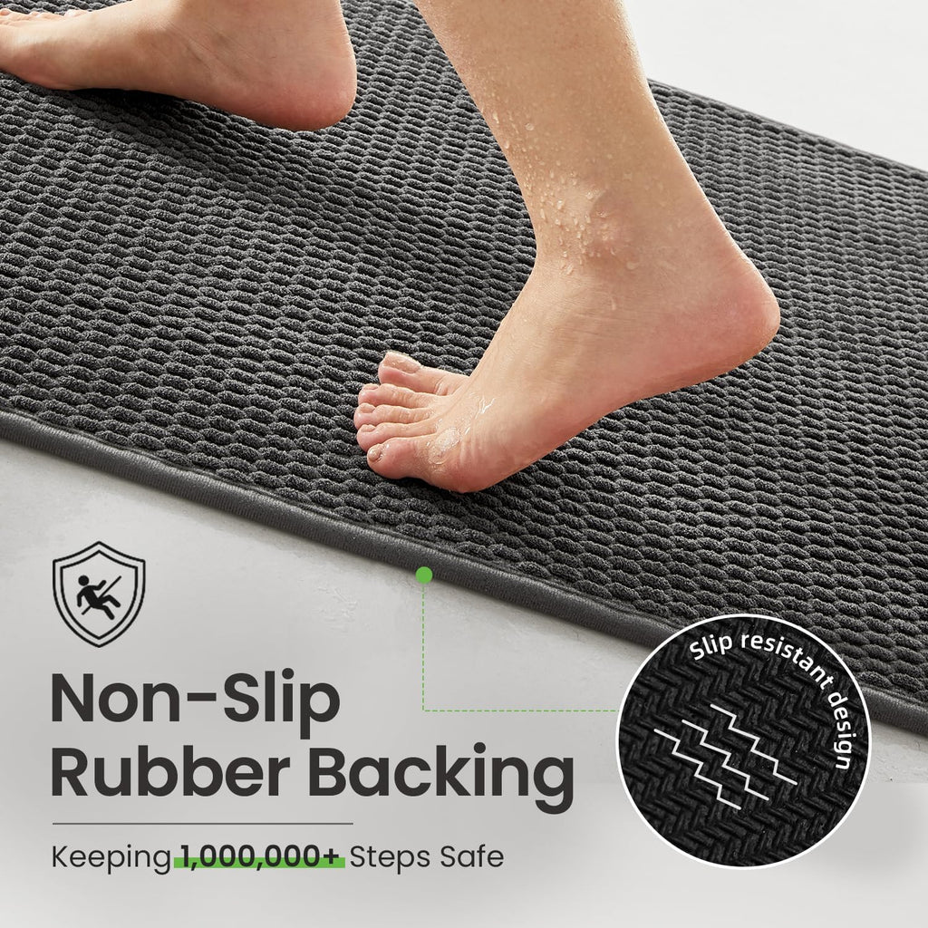 Bath Mat Set 2 Piece, Th Rugs Non Slip Washable Quick Dry | Non Slip Quick Dry Soft Absorbent Thin Low Pile Bathroom