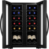 24 Bottle Wine Fridge | Dual Zone Wine Chiller | Adjustable Temperature 41°F to 
