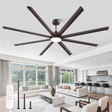 96" Ceiling Fan with LED Light and Remote - Oil Bronze