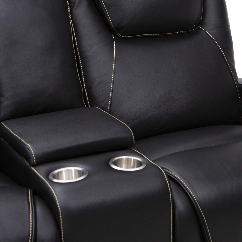 Colosseum Big & Tall Home Theater Seating - Living Room - Italian Leather - Power Recline, Headrests, and Lumbar