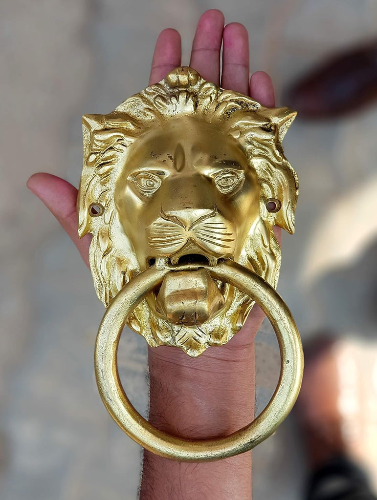 Brass Lion Door Knocker Knockers Gate Knocker Door Accessories (Lion 6")