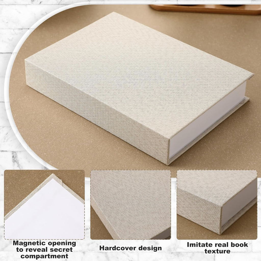 6 Pcs Aesthetic Decorative Books Decor Boho Modern Linen Covered Book Fake Hollow Books Keepsake Photo Storage Boxes