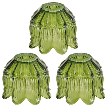 Tulip Lamp Shades Replacement, Green Glass Sconce Shade Heavy and Thick for wall lamps, chandeliers, floor lamps