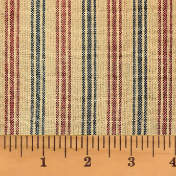 American Heritage Stripe Navy Blue & Red Homespun Cotton Fabric by - Sold by The Yard
