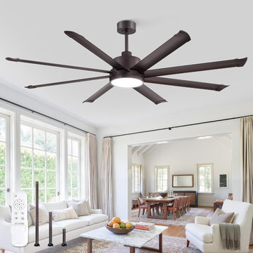 72" Ceiling Fan with LED Light and Remote - Oil Bronze