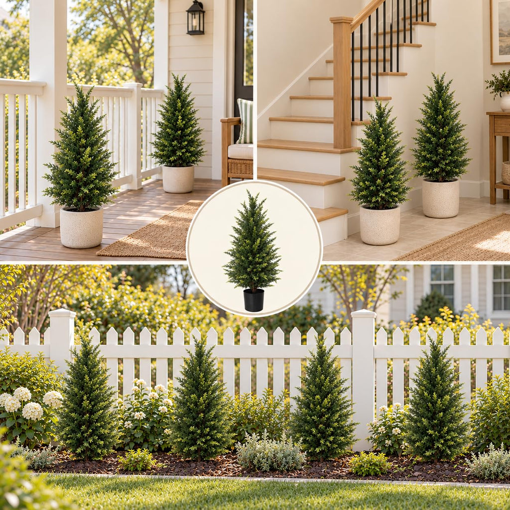 3FT Artificial Cedar Trees 2 Pack