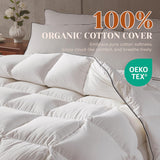 Goose Feather Down Fiber Cotton Comforter King, Ultra-Soft Duvet Insert, Hotel Collection White Quil