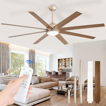 72" Ceiling Fan with LED Light and Remote - Champagne Gold