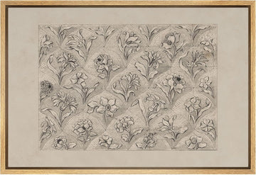 Framed Canvas Print Wall Art Set Vintage Floral Pattern Sketch Detailed Botanical Illustrations Modern Art