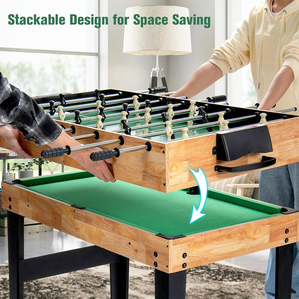 Multi Game Table, 10 in 1 Board Gaming Table with Ping Pong, Foosball, Air Hockey, Billiards, Card, Chess, Checkers