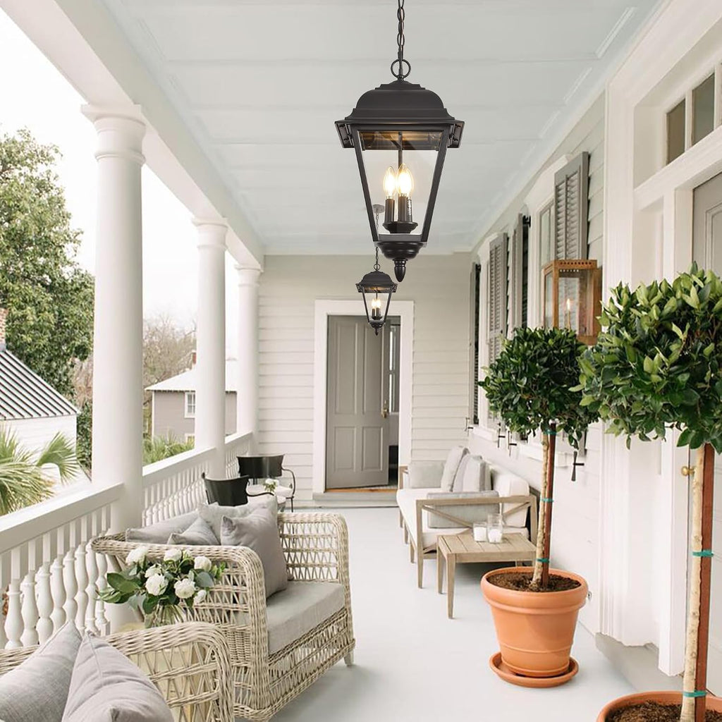 Outdoor Pendant Light, 3-Light Exterior Hanging Porch Light
