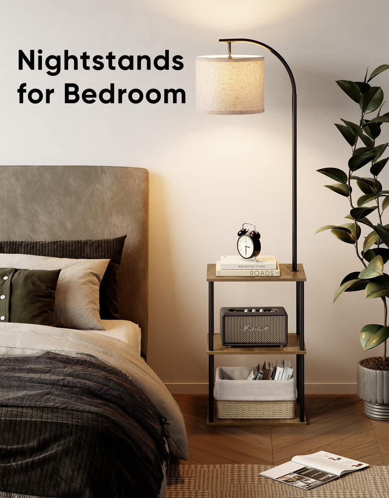 Floor Lamp with Table,Night Stand Lamp,End Side Table