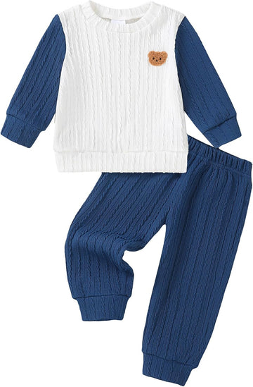 Toddler Baby Boy Clothes Kint Sweatshirt and Pants Outfits