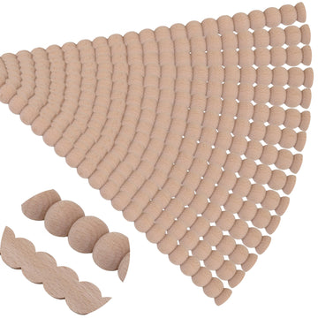 30-Pack 15.75" Unfinished Wood Beaded Trim - Easy to Paint, Cute Decorative Molding DIY Craft for Furniture Frame