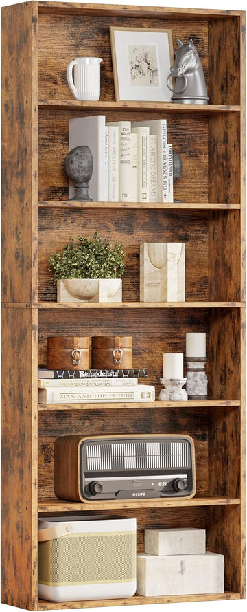 Industrial Bookshelves and Bookcases Floor Standing 6 Shelf Display Storage Shelves 70 in Tall Bookcase Home Decor