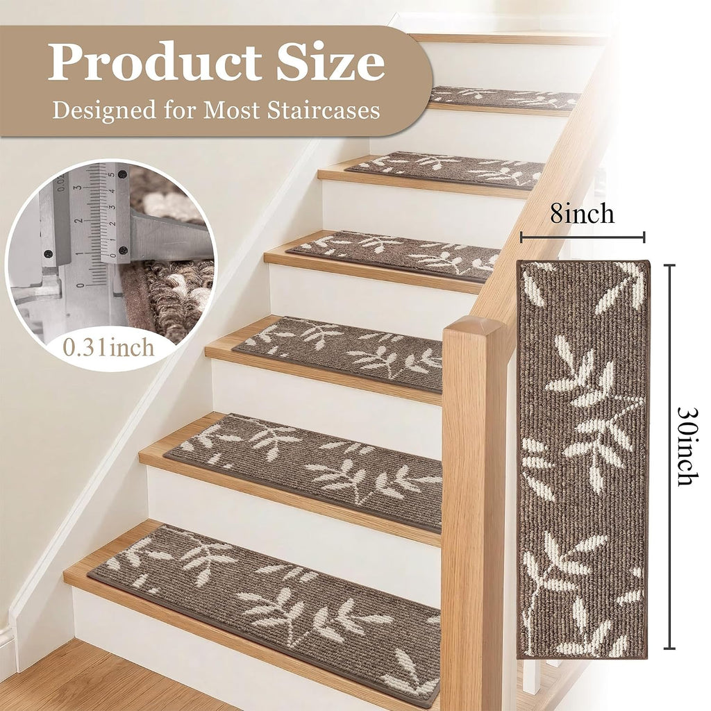 Carpet Stair Treads, Non-Slip Stair Treads for Wooden Steps Indoor | Stair Runner for Pets, Non Skid Staircase Step