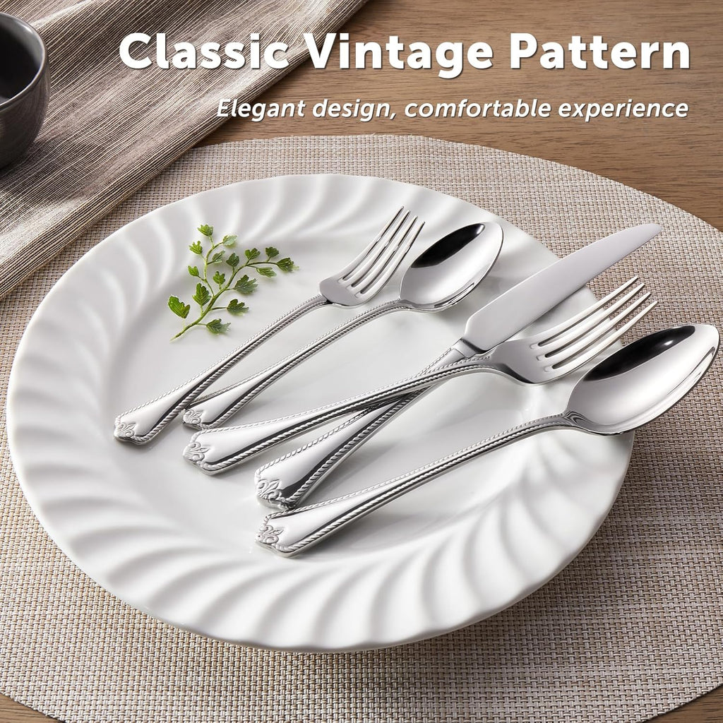 Silverware Set, 40-Piece 18/10 Stainless Steel Flatware Set Cutlery Set for 8