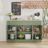 Buffet Cabinet with Storage,53.4" Large Kitchen Storage Cabinet with 3 Drawers and 4 Doors,Wood Farmhouse Buffet