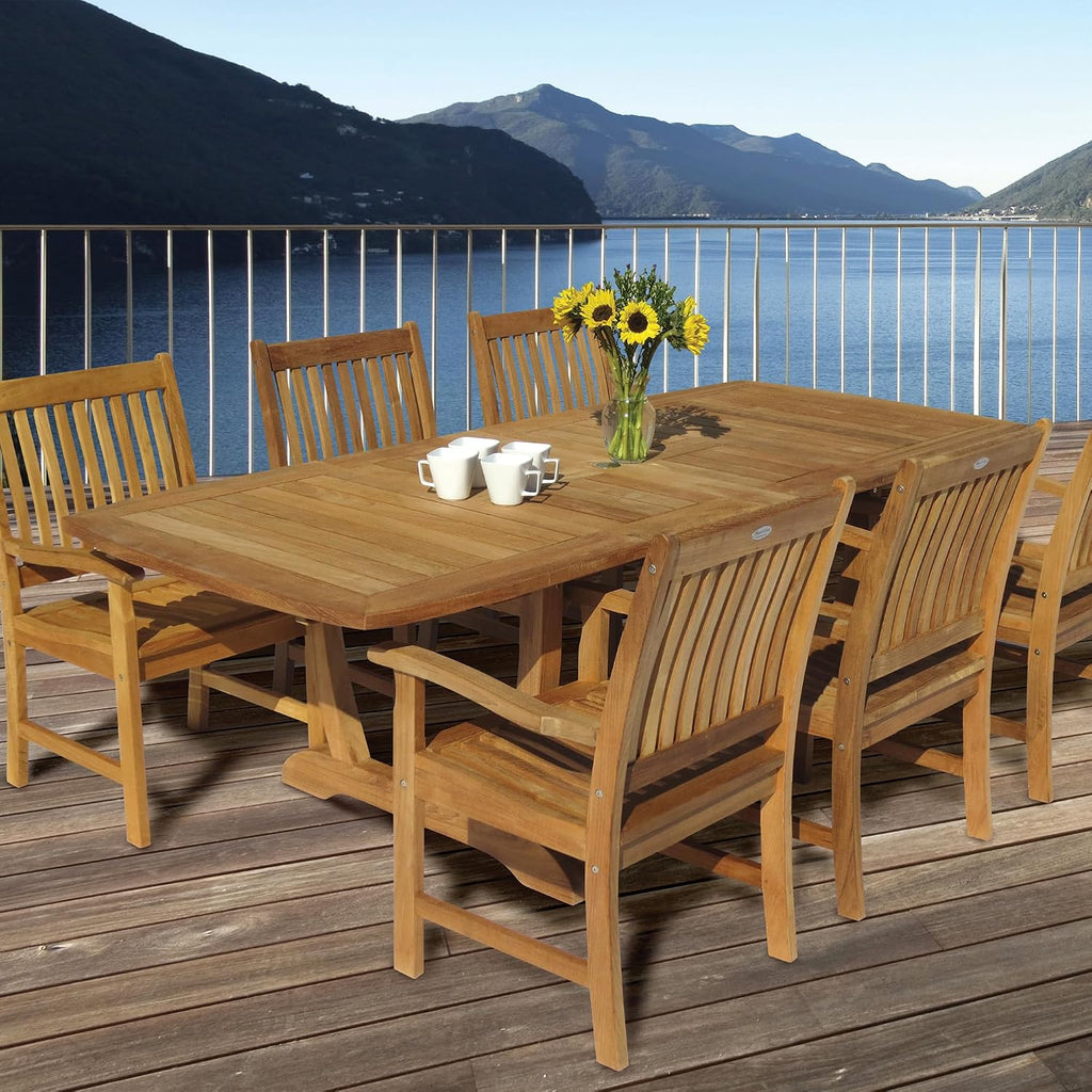 Gala Double Leaf Expansion Teak Table, 64/80/96-Inch