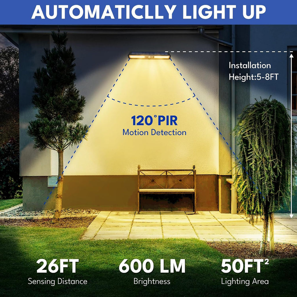 Clip On Solar Motion Lights Outdoor 36 LEDs Portable Fence Light(2 Pack) | Warm Yellow,3 Modes