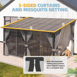 16' x 8' Gazebo Outdoor Pergola with Curtains and Netting, 8 - Image 3