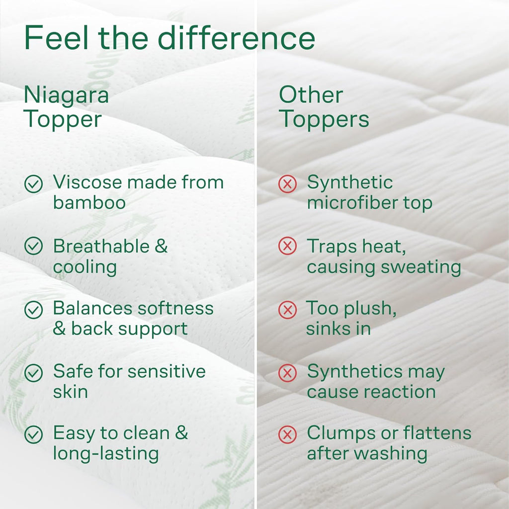 Ultra Soft & Cooling Mattress Topper - Cal King Size | Rayon Derived from Bamboo, Pillow Top Mattress Pad, 20" Deep