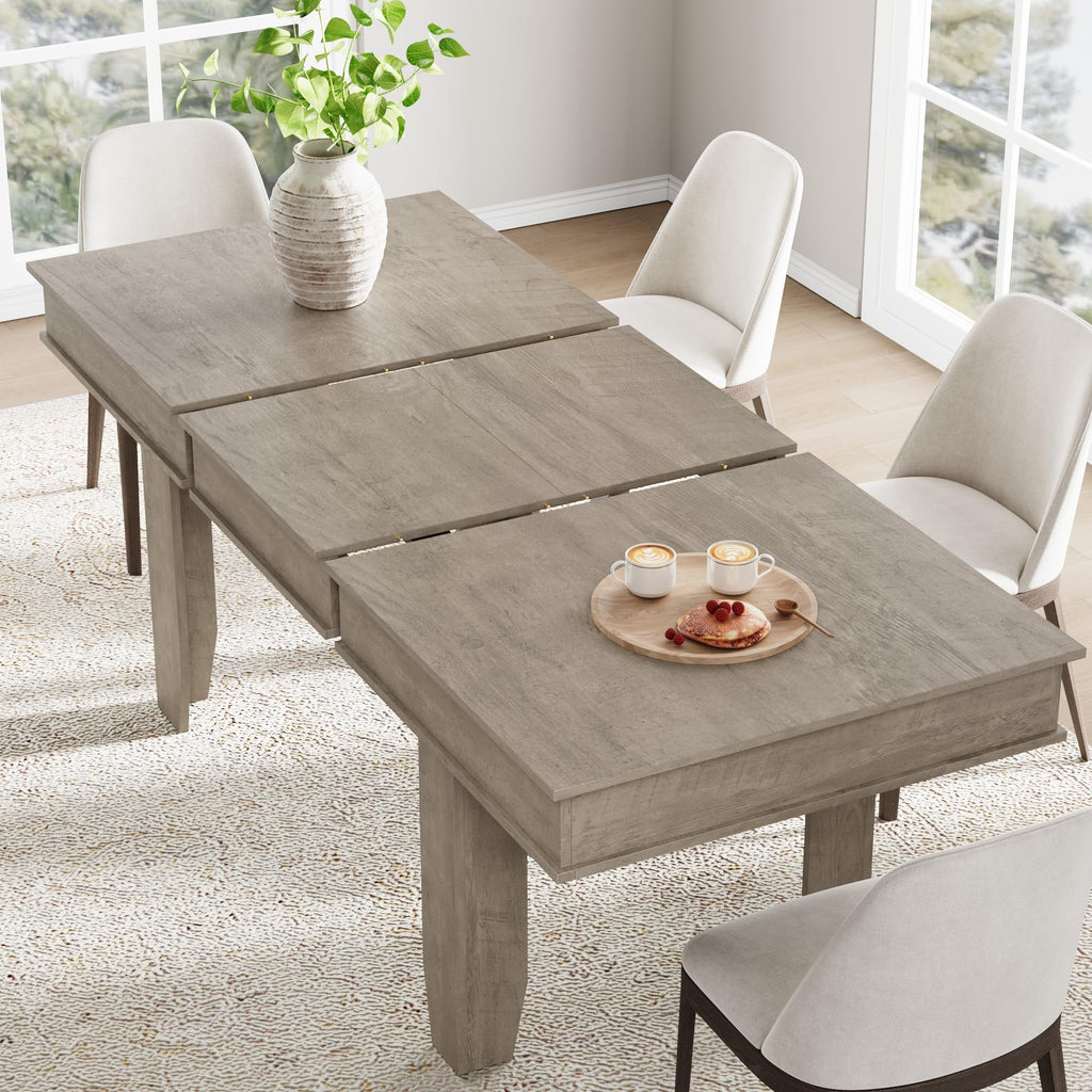 63 in-86.6 in Extendable Dining Room Table for 6-10