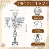 8 Pcs 5 Arm Crystal Candelabra Centerpieces for Table 27 Inch Retro Victorian Crystal Candle Holders Bowl Table