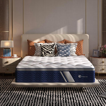 SyncDeep Queen Mattress 12 Inch, Firm Hybrid Cooling, Lumbar Support | Back Pain Relief, Motion Isolation, Reinforced