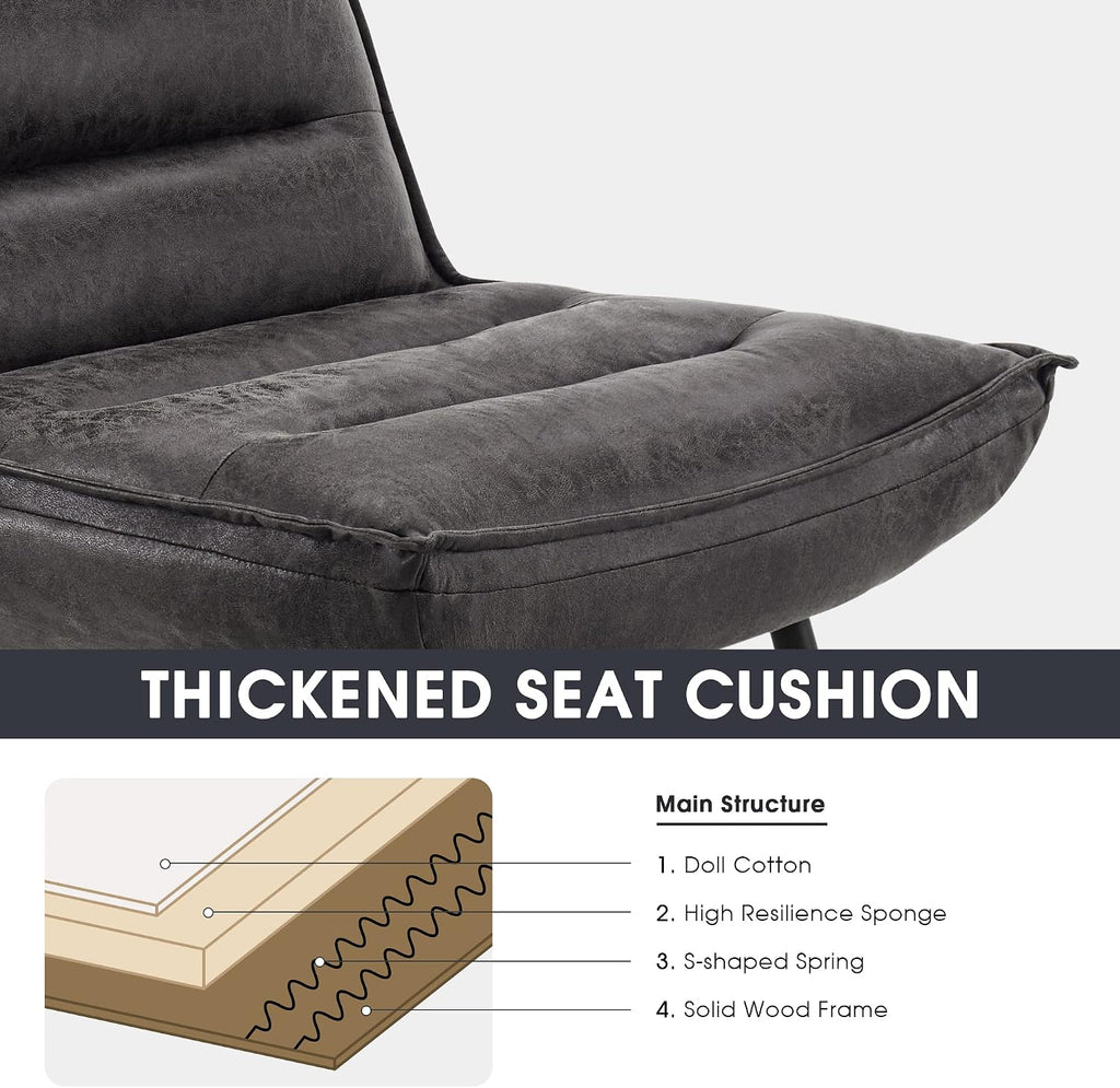 Wingback Accent Chair with Ottoman, Modern Bronzing Fabric Upholstered Club Chair for Small Space, Living Room 4400