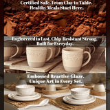 Plates And Bowls Sets, 16 Pieces Dinnerware Sets, Dish Set For 4, Ceramic Kitchen Bowl And Plate Set