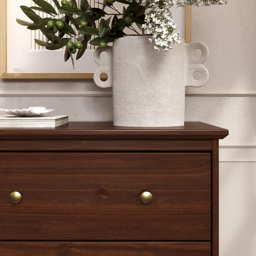 Solid Pine Wood 4 Drawer Dresser Spencer, Walnut