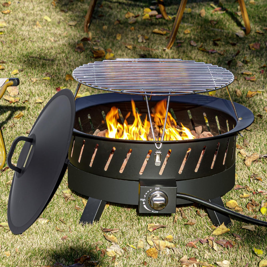 24 inch Portable Propane Fire Pits with Grill
