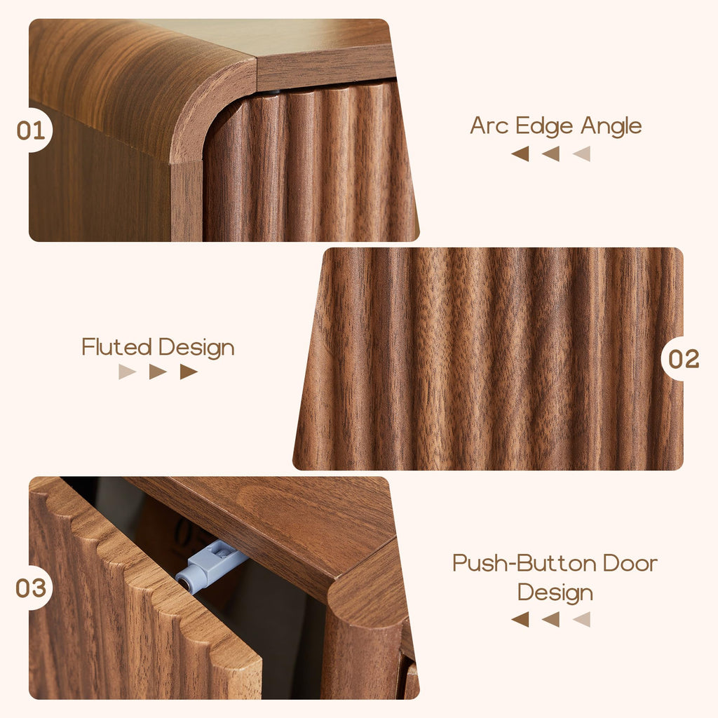 63'' Fluted Sideboard Buffet Cabinet with Storage(4 Door)