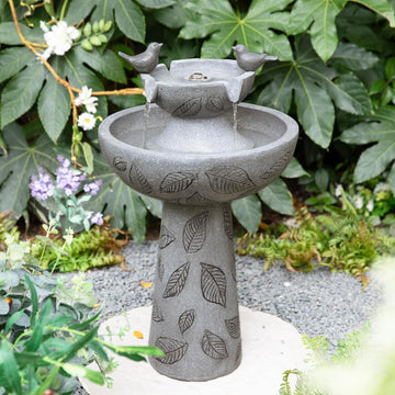Outdoor Water Fountain with Lights & Pump