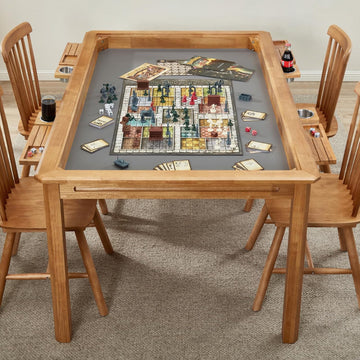 Board Game Table with Removable Table Top, Seats 4 to 6 Players with 57in 33in Play Area, Includes Play Mat