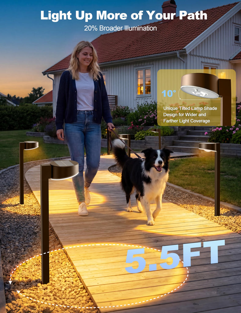Solar Pathway Lights, 8 Pack LED Solar Lights Outdoor Waterproof, Garden Lighting for Yard Path Landscape Lawn