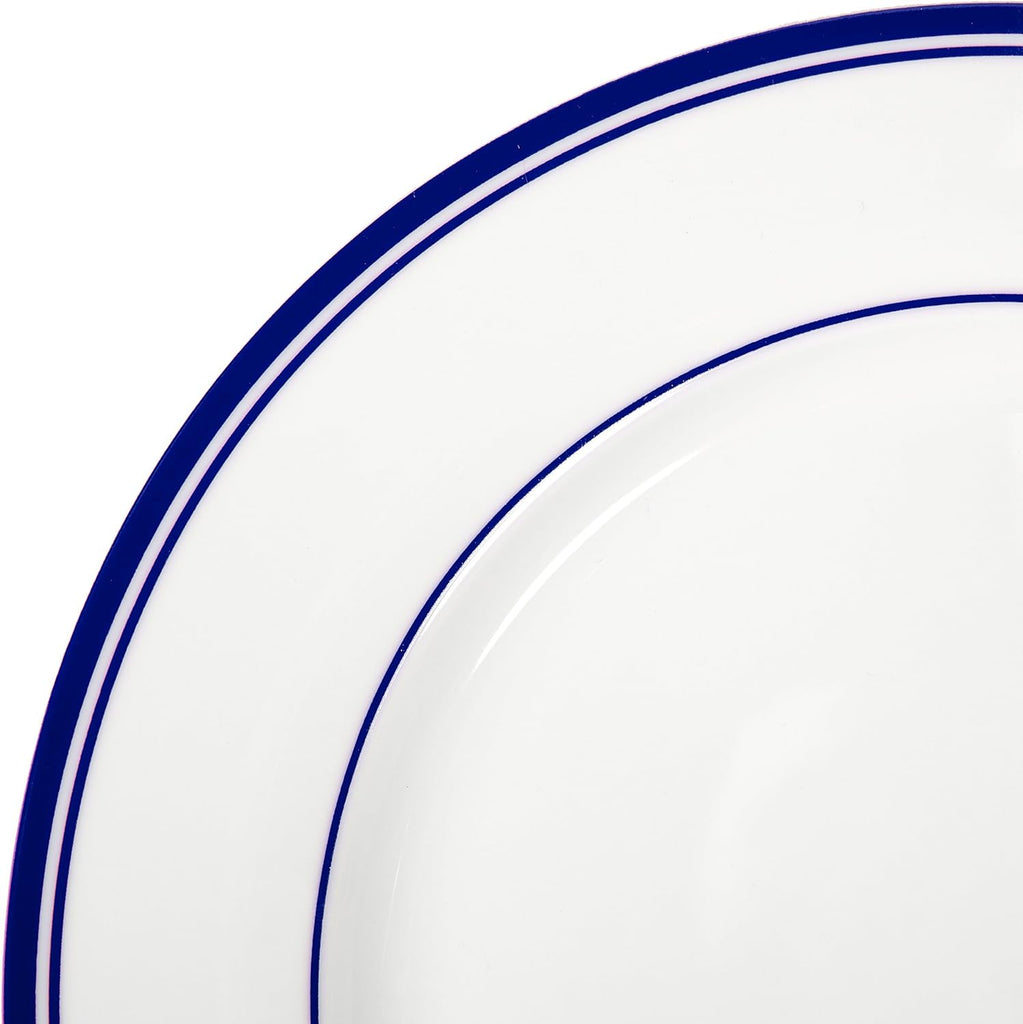 16-Piece Cafe Stripe Dinnerware Set, Microwave and Dishwasher Safe, Plates, Bowls, Mugs, Service for 4, Blue