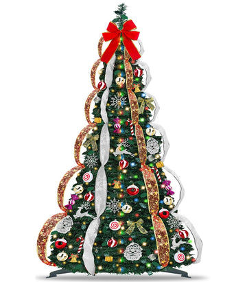 6 FT Prelit Pop Up, Dual Color Changing Lights Timer 8 Modes