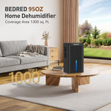 Dehumidifier, 95OZ Dehumidifier for Home 1000 Sq.Ft - Quiet with Auto Shut Off & Relaxing 7 Color Ambient Light