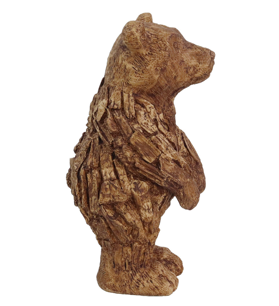 Brown Bear Statue Home Decor Statue Rustic Home Decorations, Boho Sculpture Resin Animal Collectible Figurines for