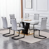 Marble Dining Table,Modern Dining Room Table with Golden Stainless Steel Base,Marble Kitchen Table for 8 People,71''