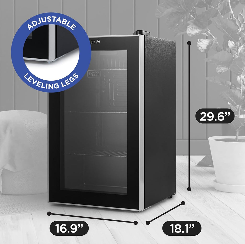2.4 Cu. Ft. Beverage Cooler, Beverage Fridge with Double Pane Glass Door