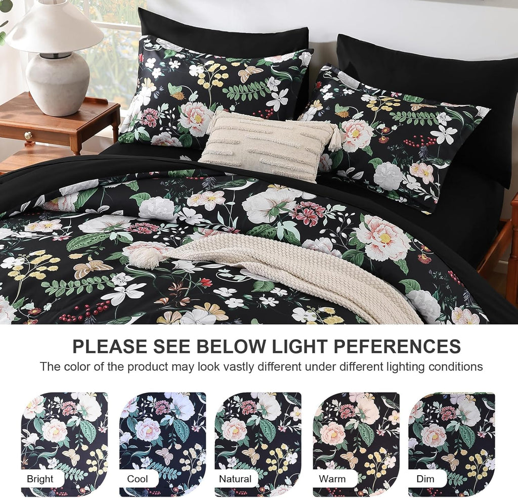 7Pieces Floral King Comforter Set