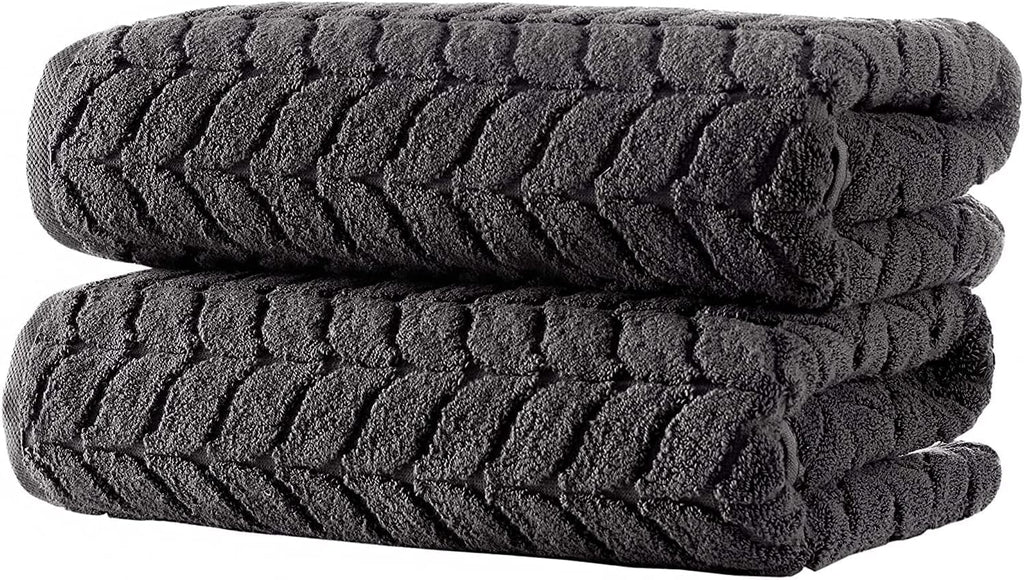 Certified Organic Turkish Cotton Bath Towels, Luxury Jacquard Absorbent, Ultra Soft-Plush Organic Towel Set